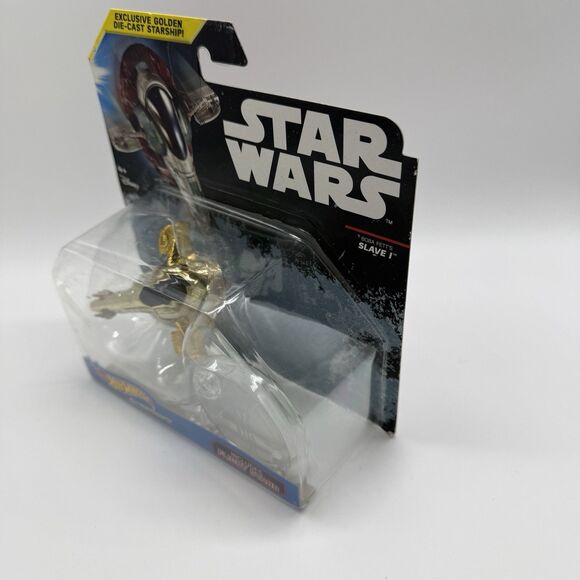 Hot Wheels STAR WARS Boba Fett's Golden SLAVE 1 Die-Cast Starship Hasbro 2015 - Picture 4 of 7